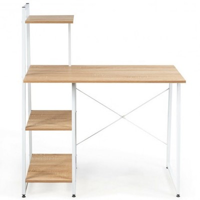 Compact Computer Desk Workstation with 4 Tier Shelves for Home and Office-Natura