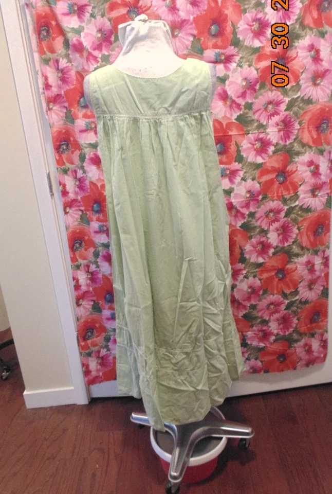 Cabernet Ropa de Dormir Camisón Verde Menta Algodón Casa Vestido - Mujer Talla M Foto 4 de 4