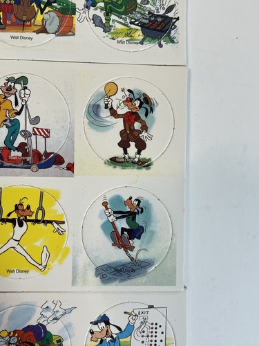Vintage Walt Disney Pogs Lot of 3 Unpunched Sheets (18 Pogs) Goofy Sports New - Picture 7 of 18