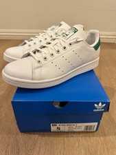 TAGLIA 5 - Adidas Originals Stan Smith J Bianco Verde JP9710 Unisex Giovane NUOVE