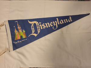 Vintage 60's Disneyland Pennant - Blue