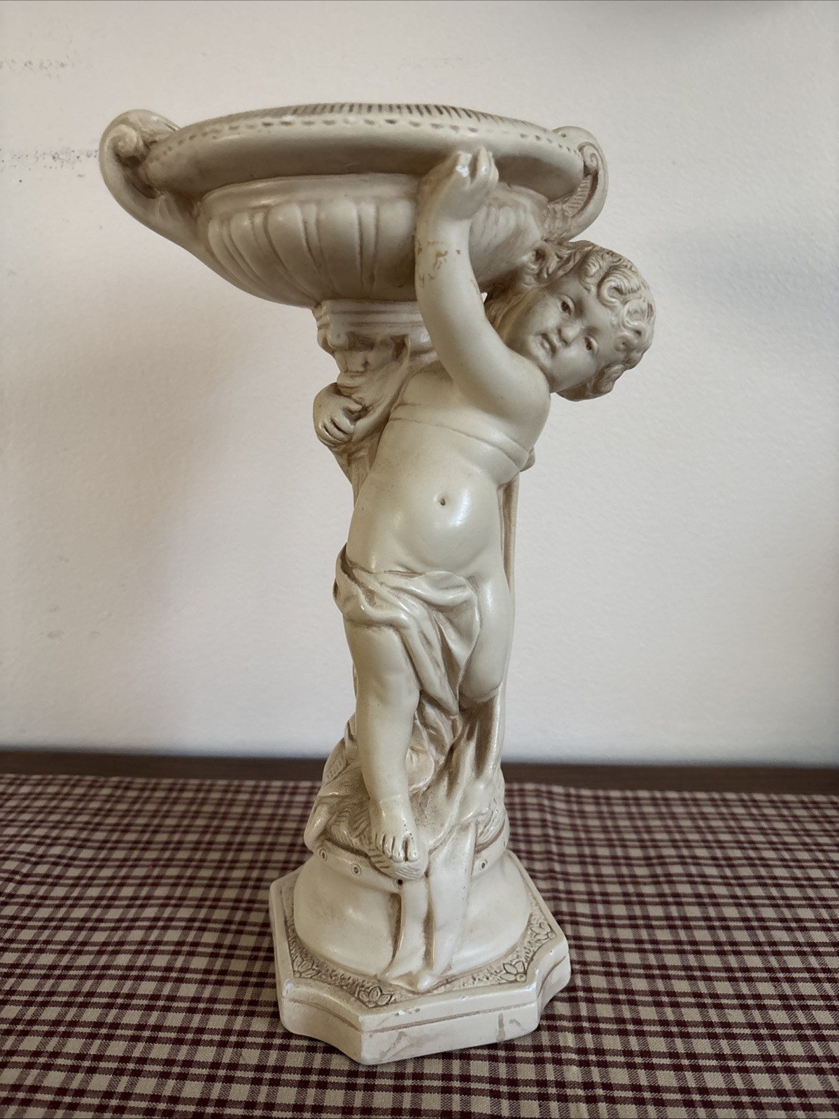 Vintage 1940’s Alexander Backer Chalkware Cherub Made in USA