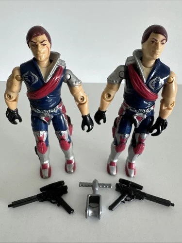 1985 GI JOE SERIES 4 COBRA XAMOT & TOMAX CRIMSON TWINS RED SCAR 100% COMPLETE NM