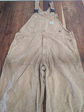 Carhartt FR 101627-211 Flame Resistant Bib Overalls Brown Double Knee Men's...