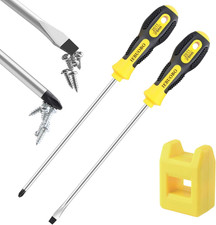 Slotted and Phillips Screwdriver, PH2 8" Long Cross-Head  Flat Blade, 2 Packs M