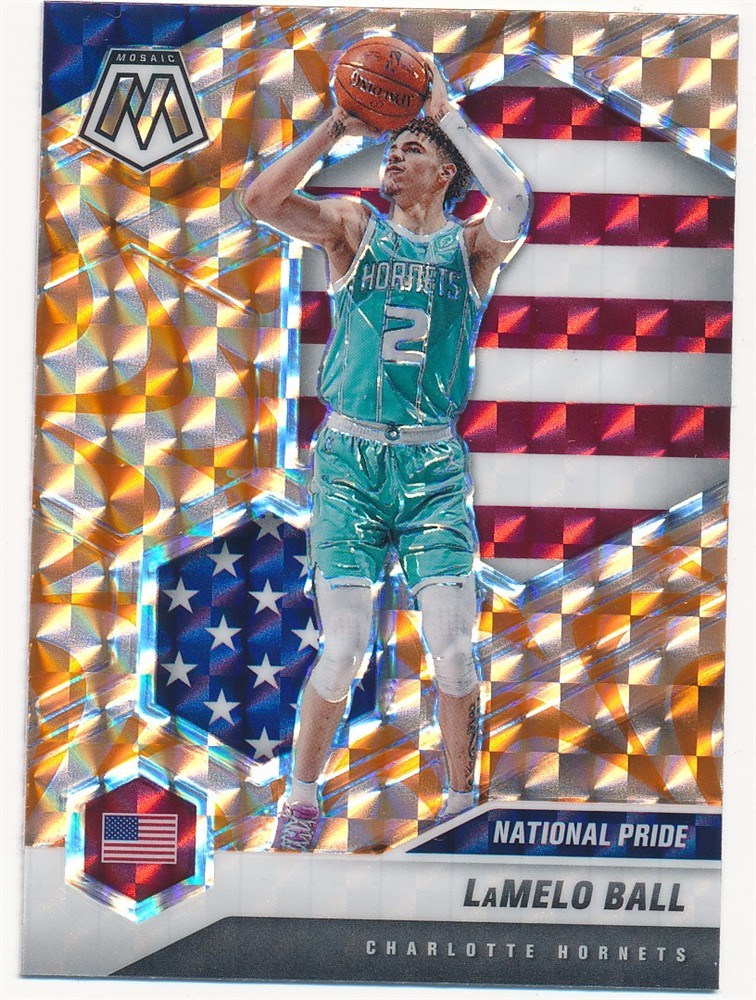 LAMELO BALL 2020-21 PANINI MOSAIC ORANGE REACTIVE PRIZM NATIONAL PRIDE #257 MINT