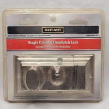 Defiant Single Cylinder Deadbolt Deadlock Nickel Entrance Door Lock w/ 2 Keys