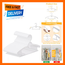 50 Pack Baby Hangers Adjustable 11 to 14 Inches White Non-Slip Plastic Toddler