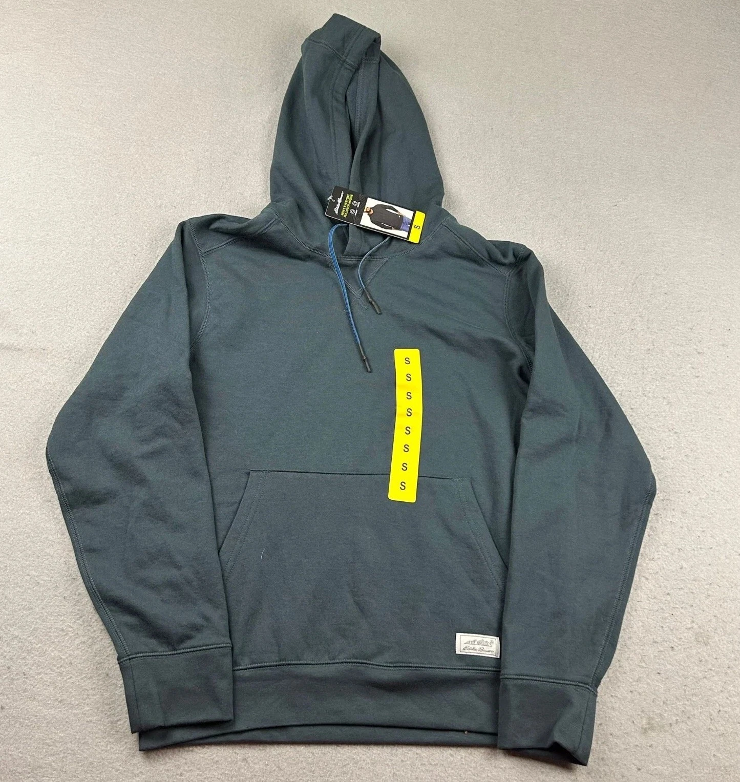 Eddie Bauer Everyday Hoodie Mens Small Green Hooded Long Sleeves Pullover NWT