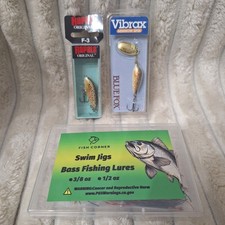 New Rapala Original Floating BLUE FOX Vibrax Minnow Fish Corner Jig Lure Lot Set