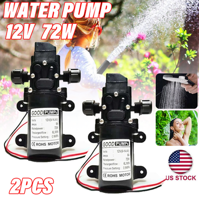 #ad #ad 1 2PC Water Pump 130PSI Self Priming Pump Diaphragm High Pressure RV Auto Switch $14.98