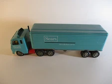 Vintage Sears Roebuck Tin Metal Semi Truck Car Turquoise Blue Japan