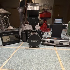 Konica FS-1, Minolta Auto 450E, Ansco Disc HR 30 Black Silver Film Camera Lot