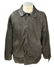 woolrich chore jacket vintage Mens Medium Black Flannel Lined