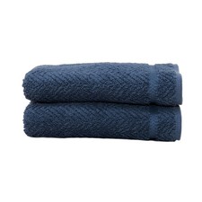 HB50-2HT 100 Turkish Cotton Herringbone Hand Towels, Midnight Blue