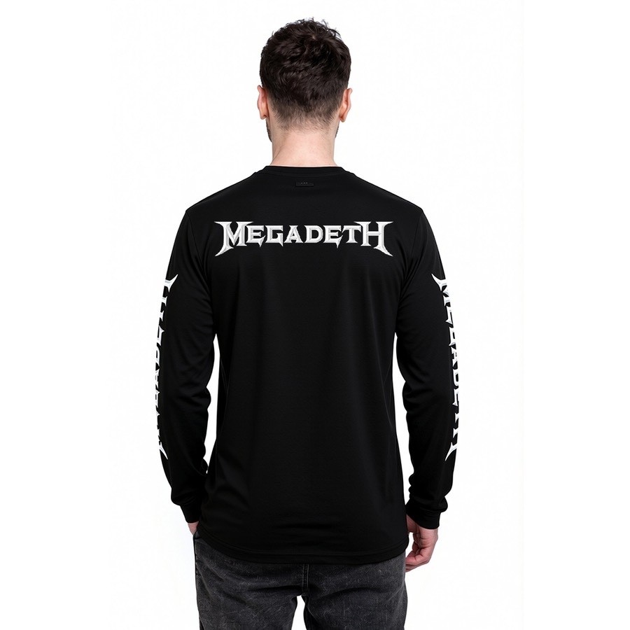 Megadeth - Last Album (Vic Rattlehead) Black T-Shirt Long sleeve