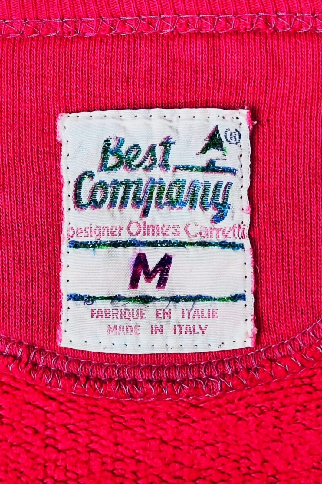 Best Company Italia Vintage 80s Sweatshirt Hot Pink Medium Rare 80s Dressers VGC image 4