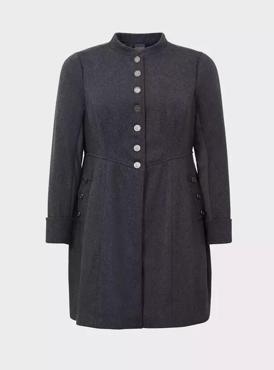 Torrid Outlander Claire Button Down Gray Coat Siz… - image 5