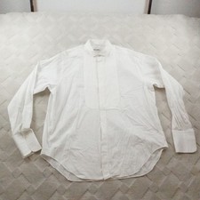 Vintage Giorgio Armani Tuxedo Dress Shirt Mens 16.5 White Bib French Cuff Italy