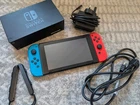 🟦🟥Nintendo Switch V2 Neon Blue/Red Bundle with Doc - Great Condition - Tested