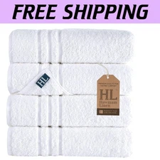 Soft Turkish Cotton Bath Towels – 4-Pack Lightweight & Durable for Daily Use