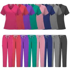 Short Sleeve V-neck Nurse Scrub Set Medical Clinical Clothes Jogger Suit Uniform