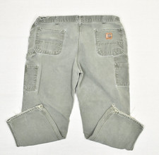 Carhartt Men's Carpenter Pants Work Canvas Zip Cotton Green Size 42x30 B11 MOS