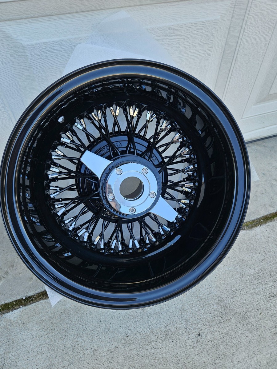 13x7 Zenith Style Chrome and BLACK Lowrider Wire Wheels rims