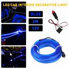 2M Car Inside Interior Led Decor Atmosphere Light Wire Red Line Lamp Strip 12V