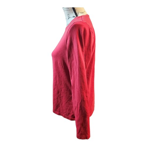 Liz Claiborne langärmeliges rotes Shirt Größe Large mit Schneeflocke - Bild 3 von 20