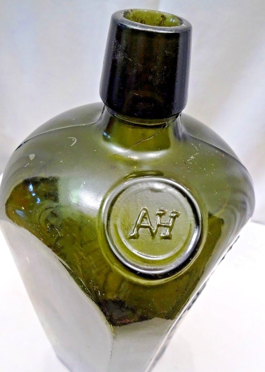 Vintage Avan Hoboken & Co Rotterdam Olive Green Case Gin Bottle 11