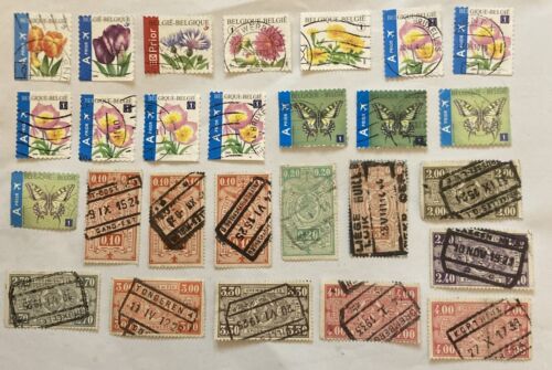 Small Selection of Belgium Stamps 1923 - 2012 used multiples