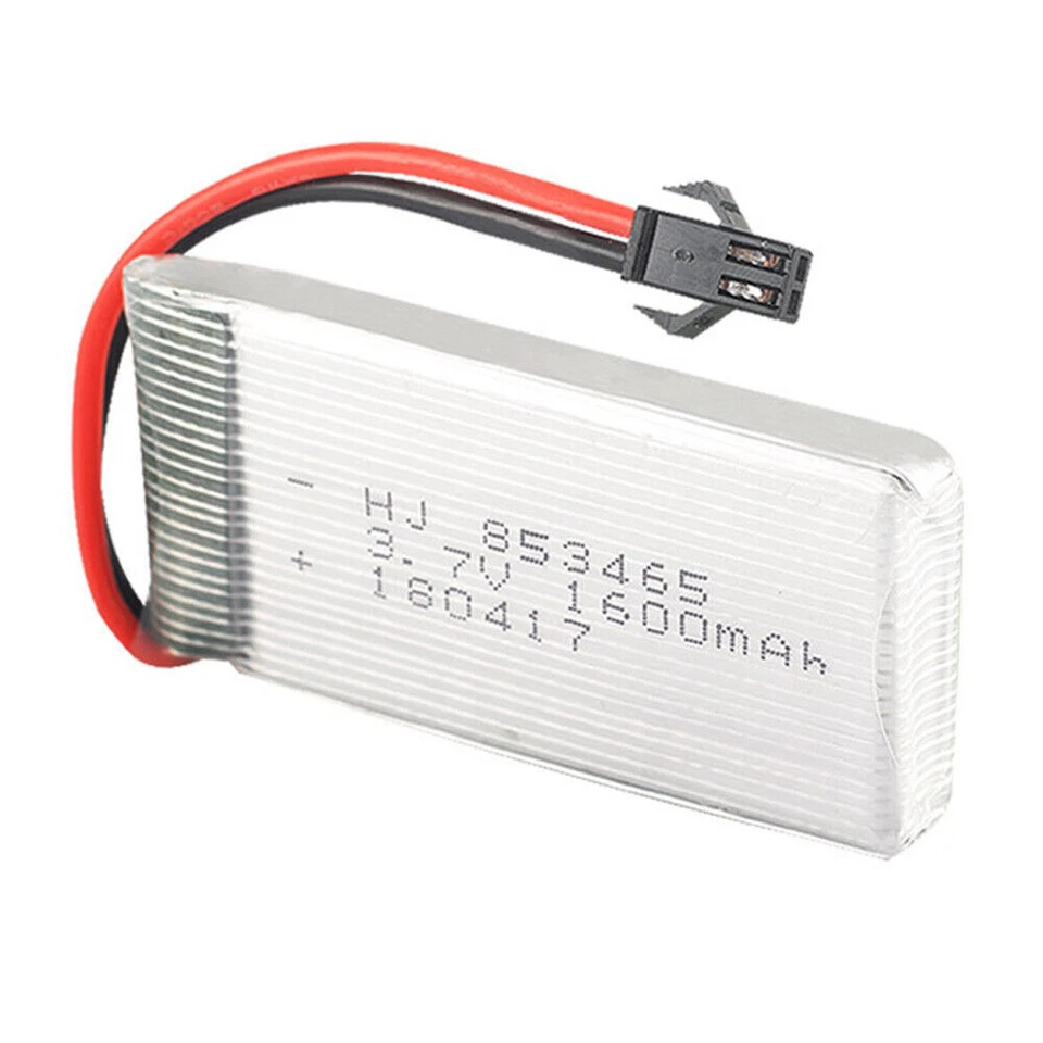 4PCS 3.7V 1600mAh 25C Rate Lipo Battery 853465 SM plug +USBCharger For drone RC - Image 3 of 4