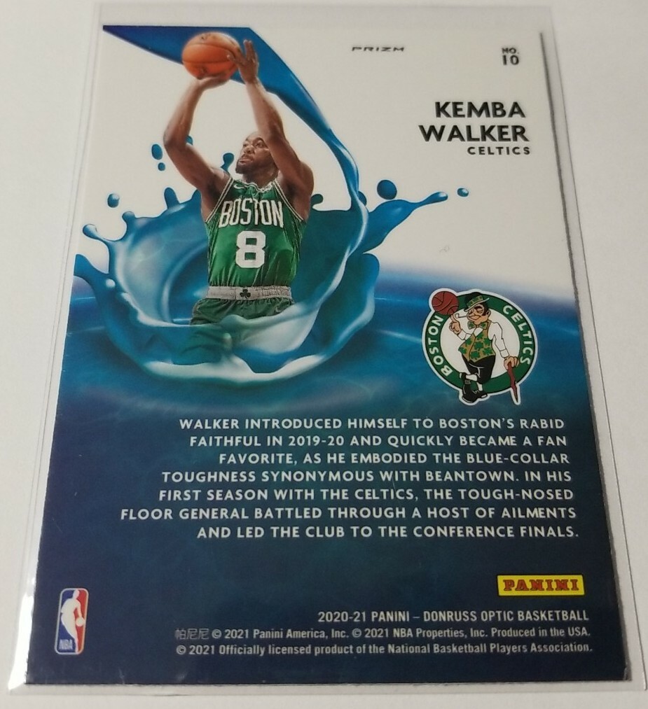 2020-21 Donruss Optic KEMBA WALKER Splash Purple Holo Prizm