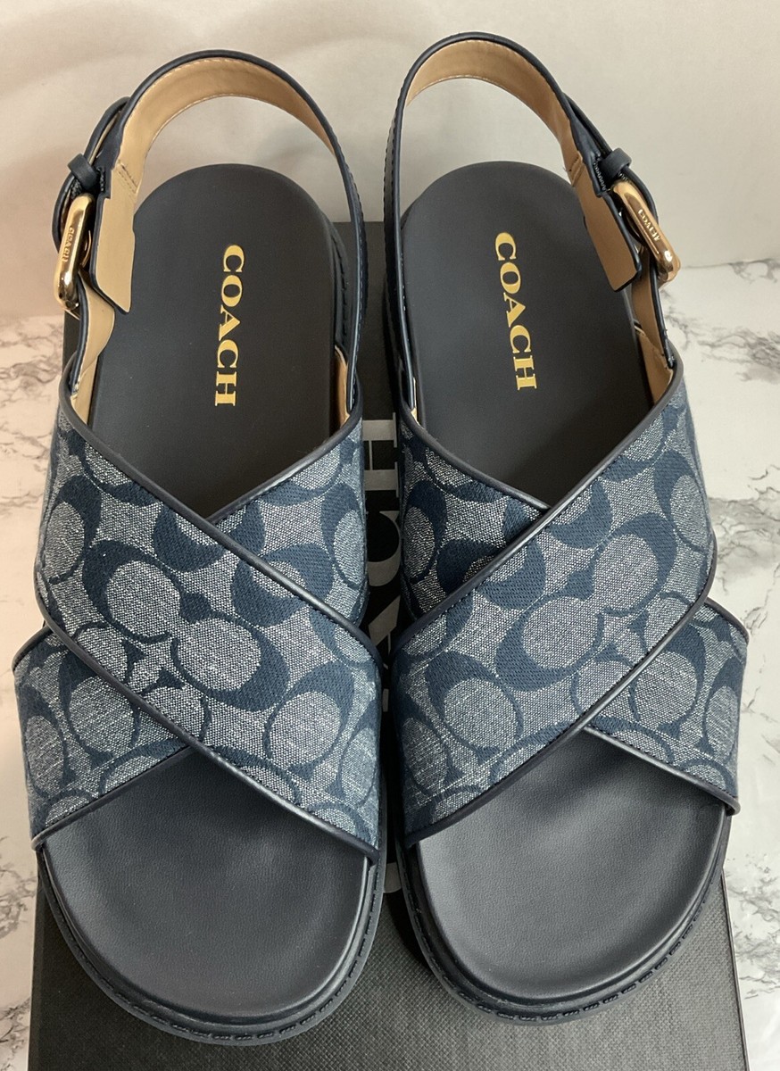 Coach Women Signature Fraser Chambray Sandal Midnight Navy  display picture 1