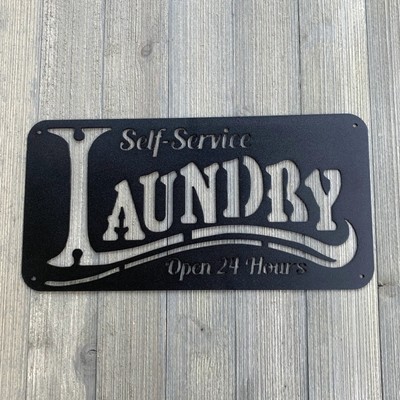 Self Service Laundry Metal Sign Cutout