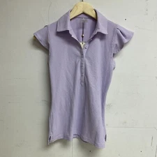 CALIA Women's Honeycomb Flutter Sleeve Golf Polo Blooming Lilac Solid WCG11037