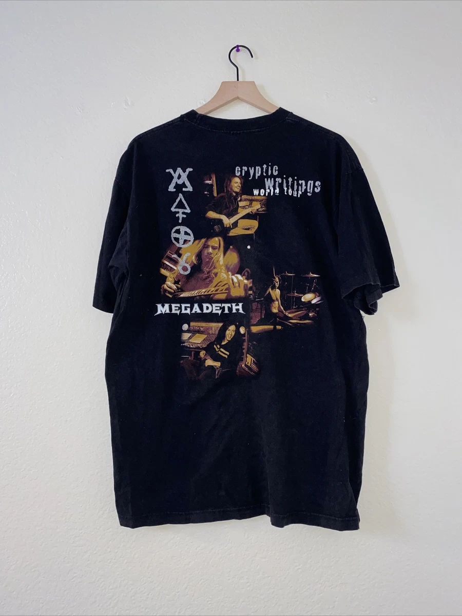 vintage 1997 megadeath cryptic writing tour shirt.