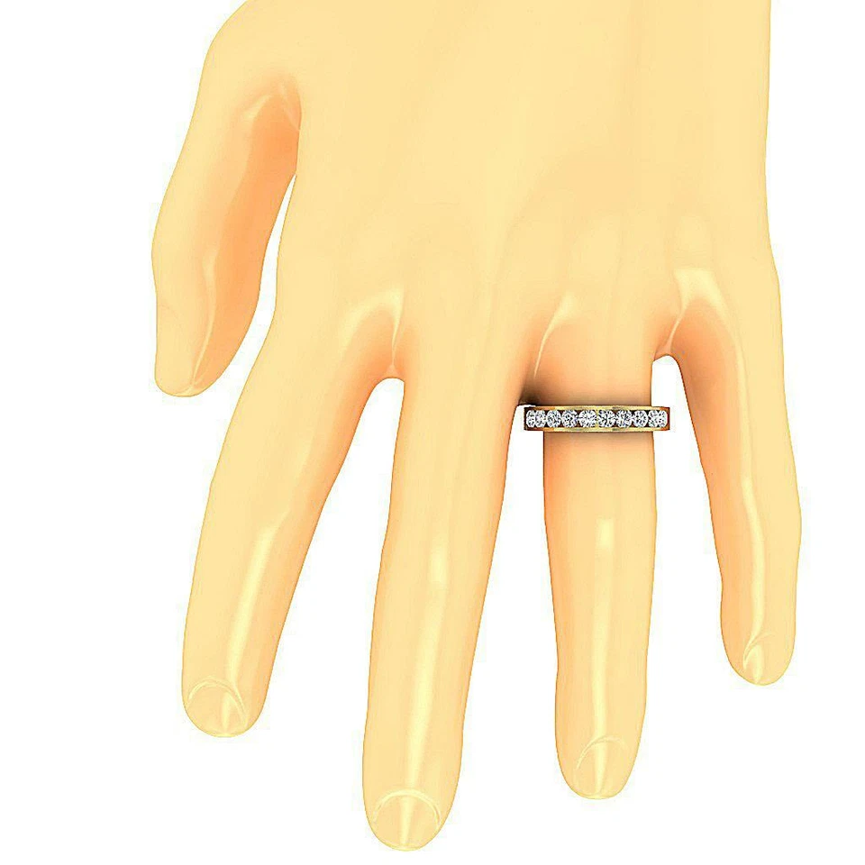 Stackable Engagement Ring SI1 G 0.75 Carat Round Cut Diamond 14K Yellow Gold - Image 4 of 4