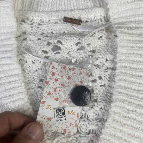 Free People Chloe Knit Detail Cropped Cardigan In Cream-white In Evening Cream - Picture 5 of 9