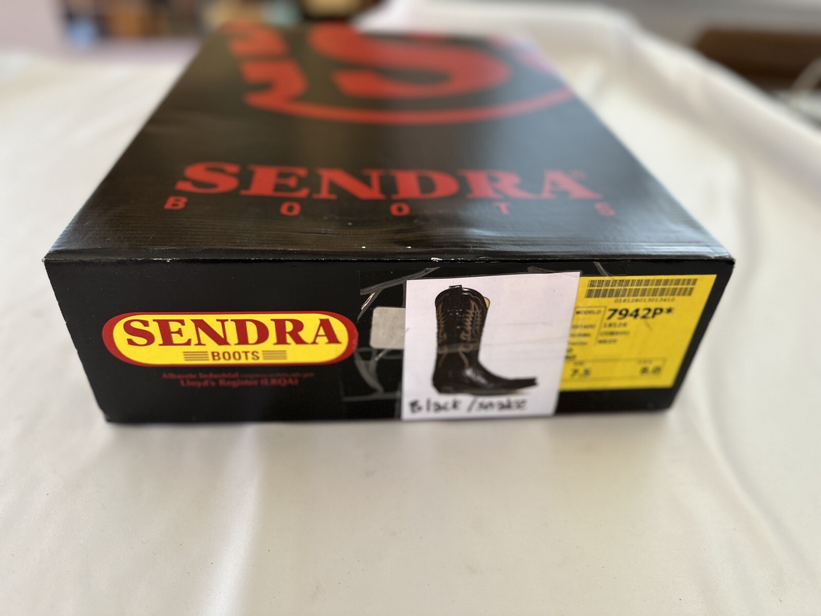 Sendra Cowboy Boots Black Python Snake Leather BR… - image 7