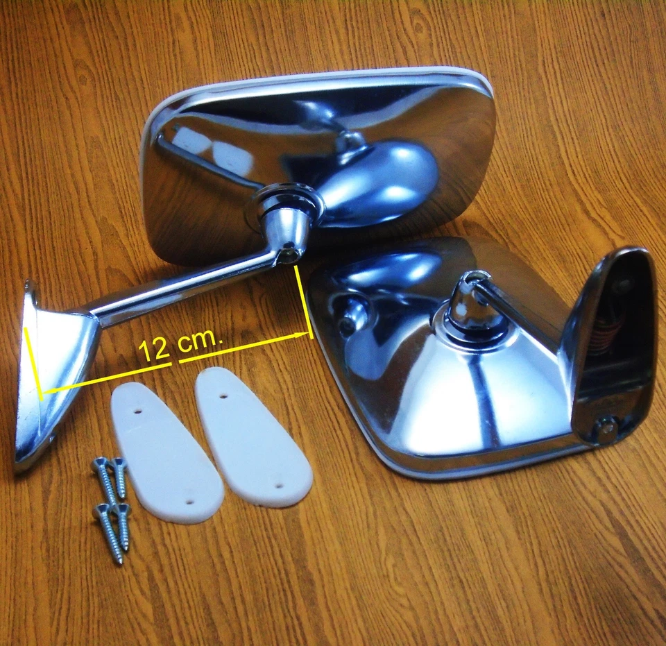 Par de espejos retrovisores de guardabarros cromados para puerta Volvo DL GLE cupé sedán 2 4 puertas para 1966-74 Foto 2 de 4