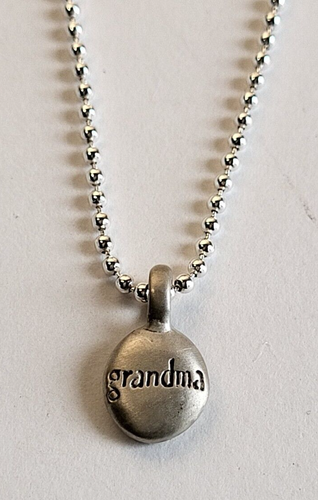 Dogeared Words Necklace Grandma Pendant With 18 in Sterling Silver Ball Chain - Picture 2 of 2