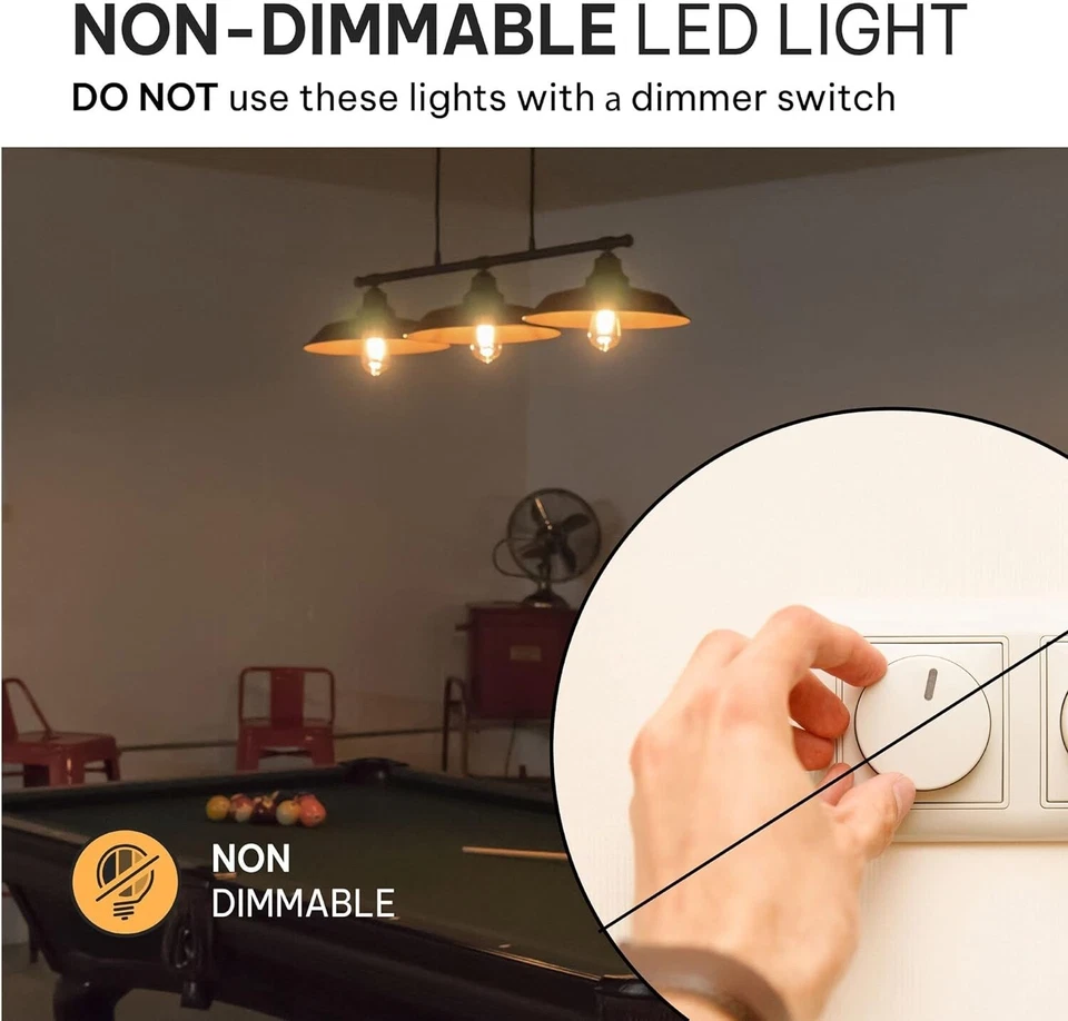 HUDSON BULB CO. Vintage LED 6W Edison Light Bulbs (6 Pack) - E26/E27 Base Light - Image 3 of 4