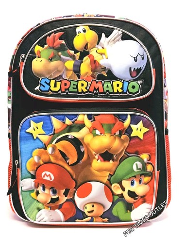 Nintendo Super Mario Bros Large 16" School Backpack Luigi Browser Travel Bag New - 第 7/7 張圖片