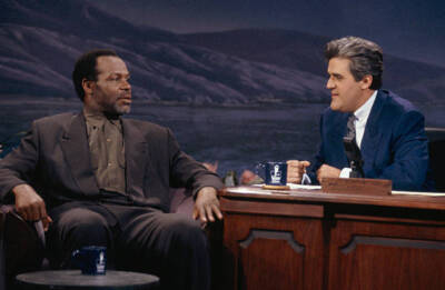 Danny Glover during an interview with host Jay Leno on June 16 - 1992 TV Photo 2