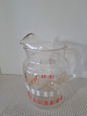 MCM Ribbed Handle Ice Lip Lemonade Pitcher ( Worn Graphics)