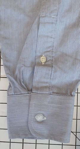Valentino Long Sleeve Shirt Blue Thin Stripes Size 39/ 15.5 Cotton. - Picture 3 of 6