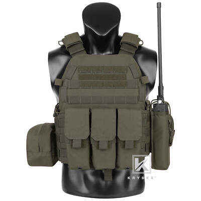 KRYDEX LBT-6094A Plate Carrier Tactical Body Armor Vest with Pouch