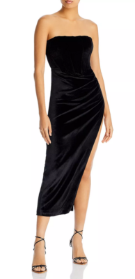 knee length dresses for ladies Bardot  Everlasting Velour Midi Dress  Bridesmaid dresses  Green